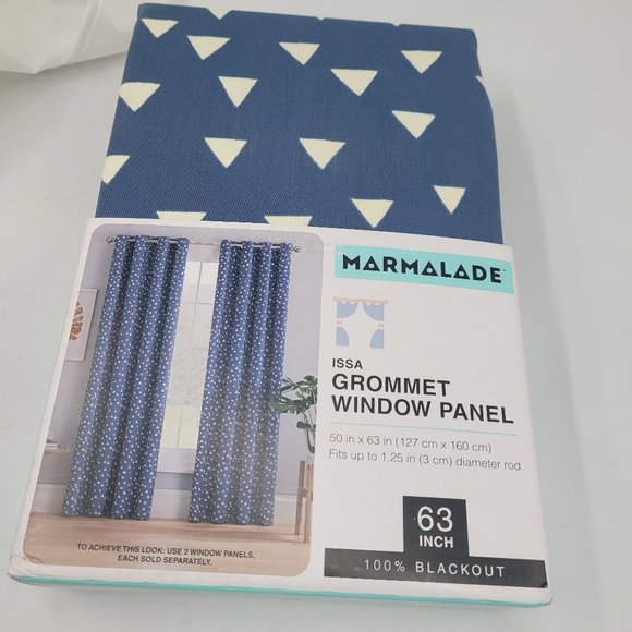 Marmalade Issa 63-In Grommet 100% Blackout Window Curtain Panel in Navy (1panel) - Picture 1 of 3